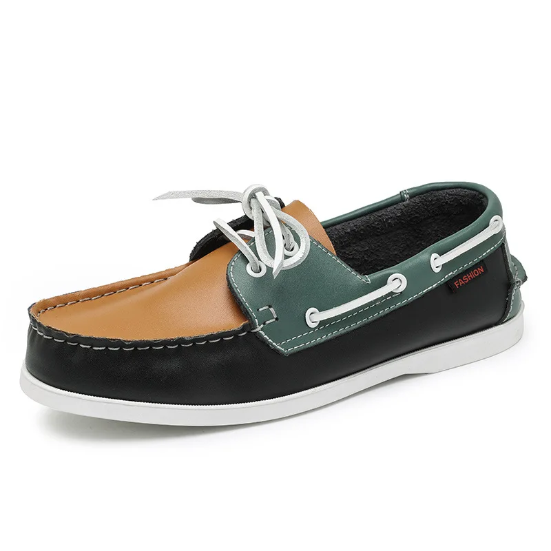Boat Shoe Leather - ของแท้หนังLoafers Luxury Mens Casualรองเท้าธุรกิจรองเท้าชายรองเท้าสบายรองเท้าแตะพลัสขนาดรองเท้าผู้ชาย