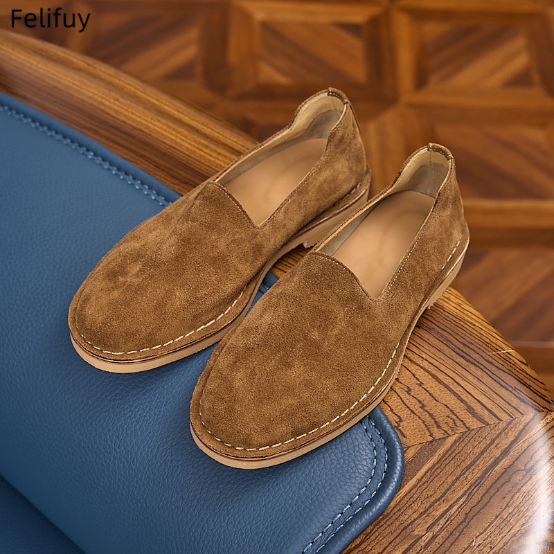 Boat Shoe Leather - รองเท้าโลฟเฟอร์หนังวัวแท้สำหรับผู้ชาย รองเท้าลำลองหนังแท้สุดหรู รองเท้าทรงเรือ ทำมือ รองเท้าสวมขับรถ รองเท้าโมคาซินผู้ชาย
