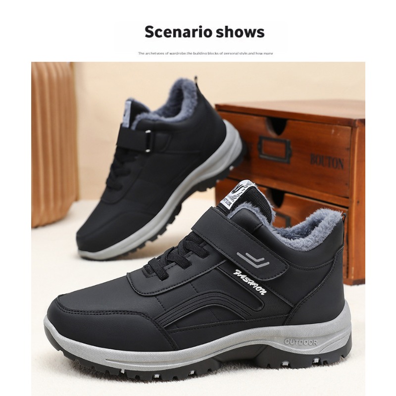 Men'S Shoes Cole Haan - รองเท้าบูทหิมะสำหรับผู้ชายปี 2026 รองเท้าลำลองสำหรับฤดูหนาว พื้นรองเท้ากันลื่น บุขนอบอุ่น รองเท้าบูทข้อสั้นบุขน