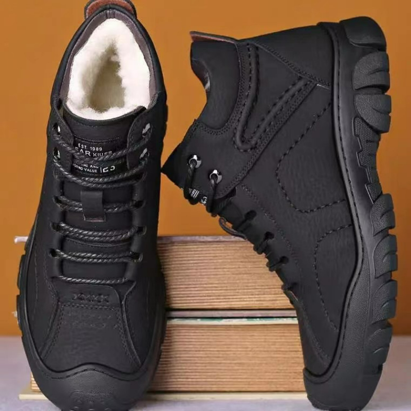 Men'S Shoes Cole Haan - รองเท้าบูทผู้ชายแบบผูกเชือก รองเท้าบูทข้อเท้า รองเท้าบูทผู้ชายบุขนกำมะหยี่สำหรับฤดูหนาวใหม่ รองเท้าลำลองทำงานกันลื่น รองเท้าบูทผ้าฝ้ายอุ่น รองเท้าบูทหิมะผู้ชายหุ้มข้อสูงสำหรับกิจกรรมกลางแจ้ง