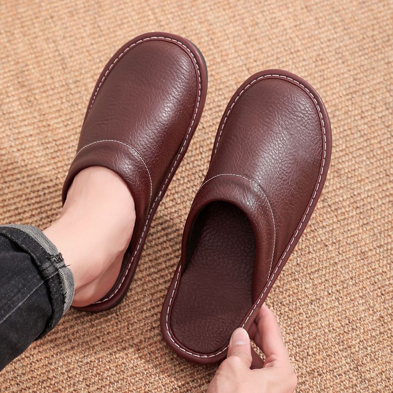 Men'S Shoes Size 42 In Us - กระชับรองเท้าแตะหนัง Faux ผู้ชายรองเท้าในร่มสไลด์ Mules บ้านเกสต์รองเท้าแตะขนาดใหญ่ 47