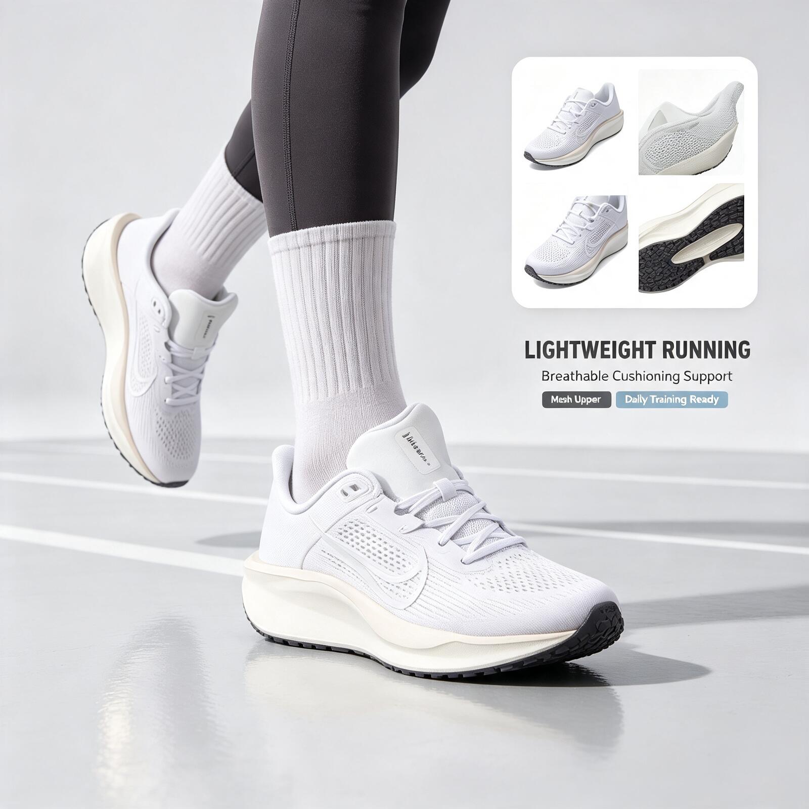 Men Shoes Size Nike - รองเท้าวิ่ง Nike รุ่นลิมิเต็ดอิดิชั่นสีขาวสำหรับผู้ชาย, รองเท้าผ้าใบตาข่ายน้ำหนักเบา ระบายอากาศได้ดี, รองเท้าฝึกซ้อมที่มีระบบรองรับแรงกระแทก