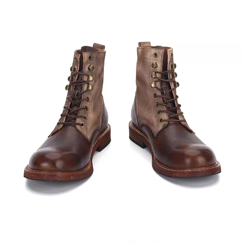 รองเท้าบูทหนังวัวแท้สไตล์วินเท - Men'S Shoes Low Top บทวิจารณ์และราคา