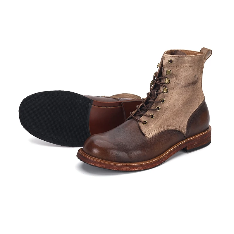 รองเท้าบูทหนังวัวแท้สไตล์วินเท - Men'S Shoes Low Top บทวิจารณ์และราคา