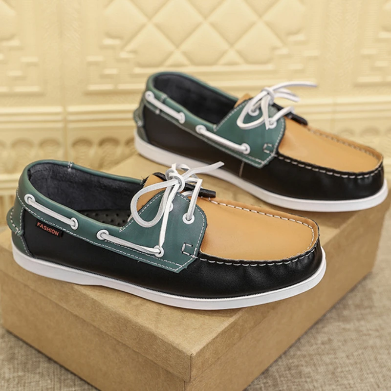 ของแท้หนังLoafers Luxury Mens  - Boat Shoe Leather บทวิจารณ์และราคา