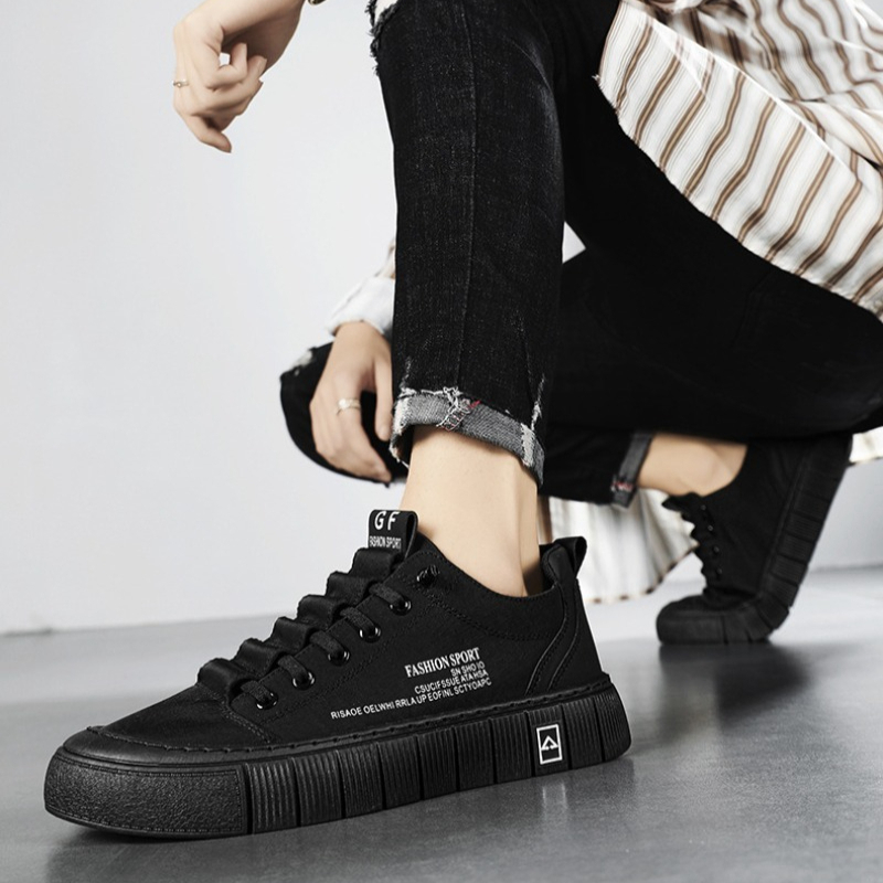 รองเท้าผ้าใบผู้ชายพื้นหนา ทรงเ - Men'S Shoes Low Top บทวิจารณ์และราคา