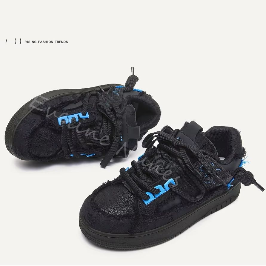 รองเท้าสเก็ตพื้นหนาสีดำขอบรุ่ย - Men'S Shoes Low Top บทวิจารณ์และราคา