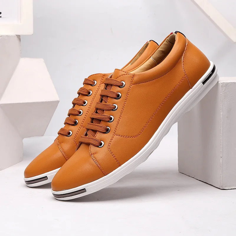 รองเท้าผ้าใบผู้ชาย ไซส์ 38-48  - Boat Shoe Leather บทวิจารณ์และราคา